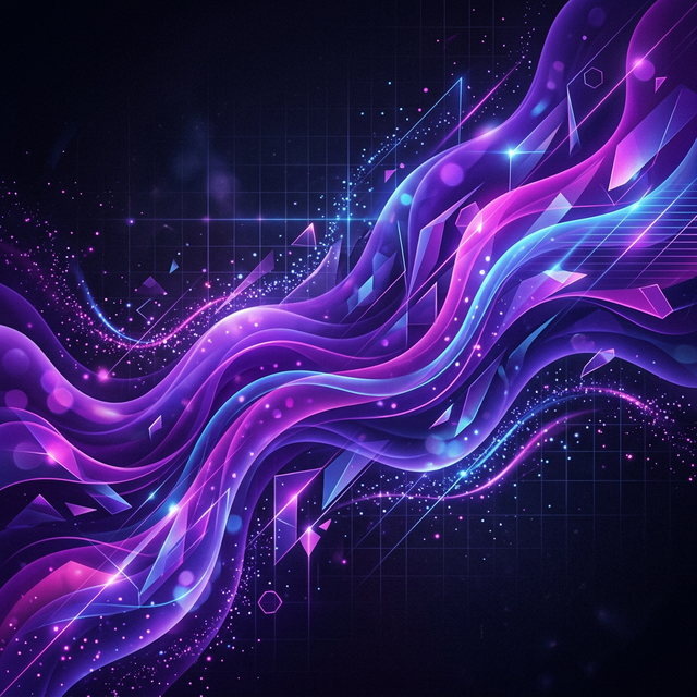 AI abstract graphic — purple indigo waves
