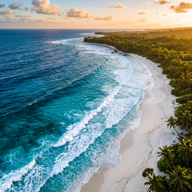 AI nature — aerial turquoise ocean waves