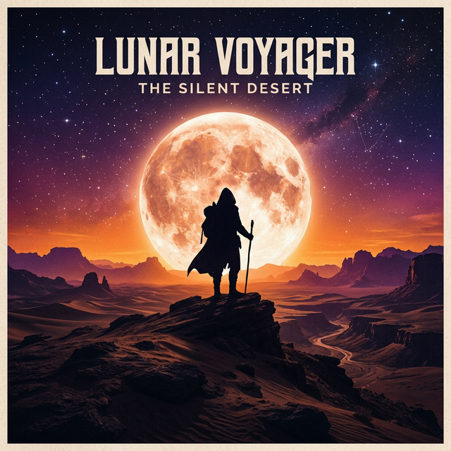 AI album cover art — silhouette against moon